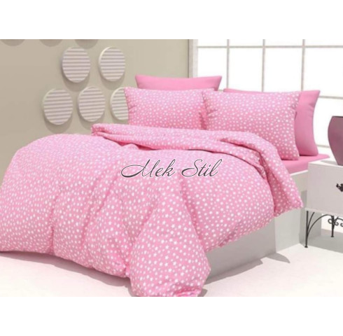 Детско спално бельо Ранфорс  - Розови звездички